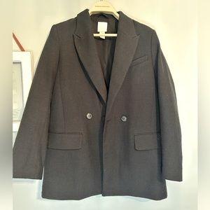 H&M Double Breasted Oversized Blazer Black
